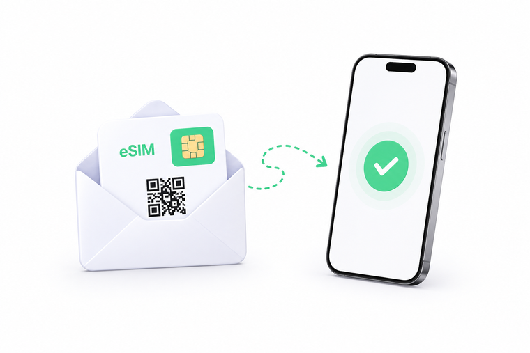 eSIM installation illustration