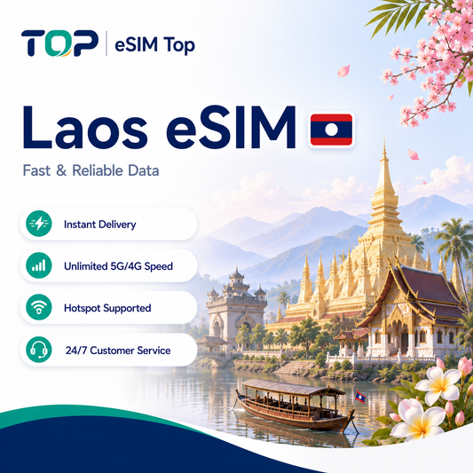 Laos eSIM with instant activation and 5G/4G coverage