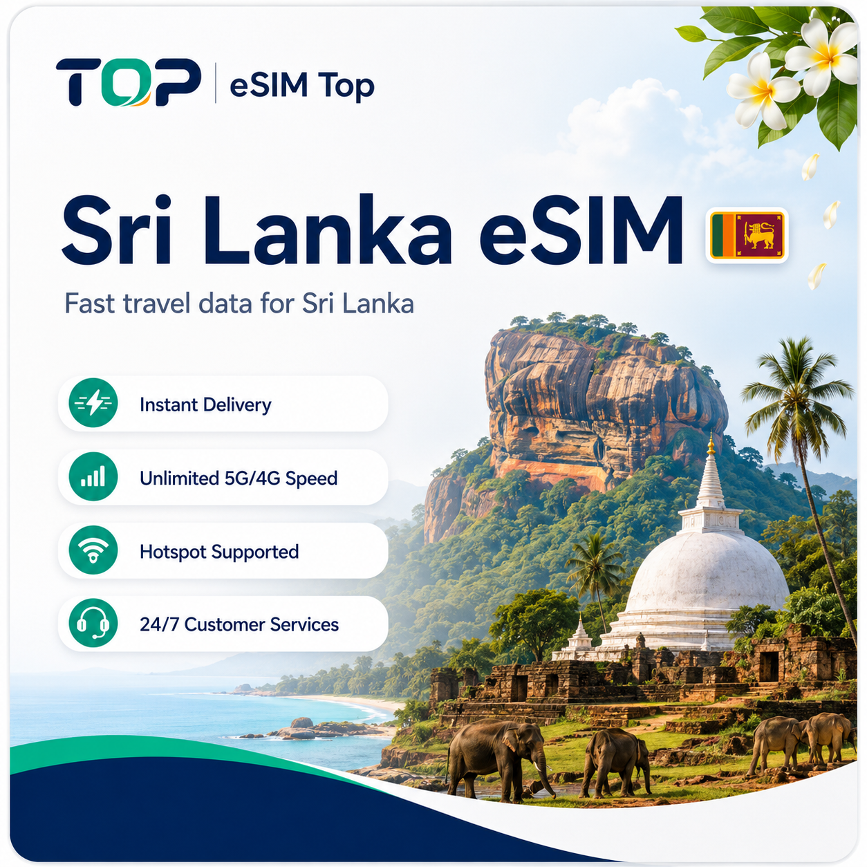 Sri Lanka eSIM with instant activation and 5G coverage